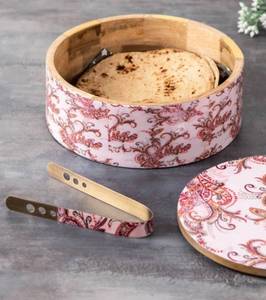 Handmade Round Shape Wooden Enamel Box/Roti Top Quality Kitchen Use <b>Wood</b> Roti Box for Shape Low Price - Product Image 6