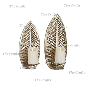 Set Of Two Wall Decoration <b>Candle</b> Holder In Aluminium Gold Color Customized Size Wall <b>Hanging</b> <b>Candle</b> Holder - Product Image 5