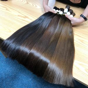 Haute qualité couleur naturelle cuticule brute aligné Double trame cheveux longs génie trame Invisible bande modèle humain Remy Extension en vrac - Product Image 1