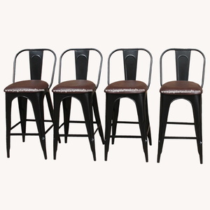 Chaise de bar en métal indien de haute qualité, tabouret avec siège en cuir, fabrication artisanale, contemporaine, durable, écologique, moderne, pour la maison et l'hôtel - Product Image 4