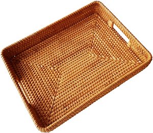Bandeja de servicio de ratán de la mejor calidad en diseño tejido con acabado natural, perfecta para la decoración de la cocina del hogar y el uso de la vajilla - Product Image 1