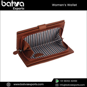 Best Selling Women's Stylish Genuine Leather RFID Blocking <b>Long</b> <b>Wallet</b> Multiple Card Slots Zipper Closure Leading PU Material - Product Image 5