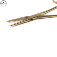 Professionele Kwaliteit Goud Kleur 12.5Cm Rvs Pincet Recht Gebogen Muggenpiercing Gereedschap Oor Tattoo Naald