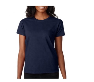 Camisetas holgadas de manga corta de color gris brezo con cuello redondo a la venta camisetas de algodón y poliéster para mujer - Product Image 3