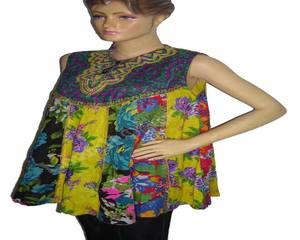 Túnica bordada de algodón 100%/Kurti/Top transpirable y respetuosa con el medio ambiente longitud Midi con cintura Natural - Product Image 1