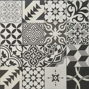 Azulejo de cemento encástico, azulejos hechos de cemento en Vietnam, alta calidad, exportación a EE. UU., tonos blanco y negro - Product Image 1