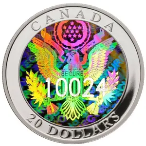 De color de arco iris holograma holográfico moneda de metal