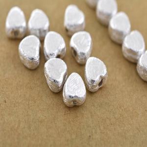 Accesorios y componentes de joyería de cuentas de corazón de plata esterlina Premium hechos a mano - Product Image 3