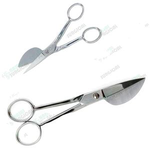 Hasni-Tijeras de apliques de alta calidad, mango curvo terminado, hoja en forma de pala, pico de pato de acero inoxidable, quirúrgico - Product Image 1