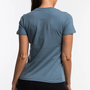 Camiseta informal básica para niña, camiseta transpirable de algodón y LICRA, venta al por mayor - Product Image 3