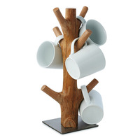 Houten bekerhouder van acacia en bamboe van de fabrikant, met modern design voor keukengerei - flexibel en functioneel ontwerp op maat