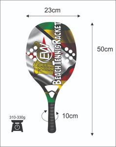ไม้เทนนิสชายหาดและไม้พาเดลแบบสั่งทำพิเศษ หน้าไม้คาร์บอนกลาส น้ำหนัก 310-330 กรัม ความยาว 50 ซม. พร้อมโลโก้และสีที่เลือกได้ - Product Image 3
