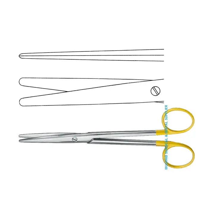 Lexer Dissecting Scissors Curved Blunt Point 21cm Gold Plated Handle Tungsten carbide edge