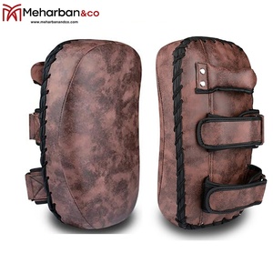 Manoplas de Kick Boxing de cuero genuino de PU de alta calidad Muay Thai Sanda Fitness Curve Pads con objetivo y almohadilla de pie para entrenamiento de MMA - Product Image 4