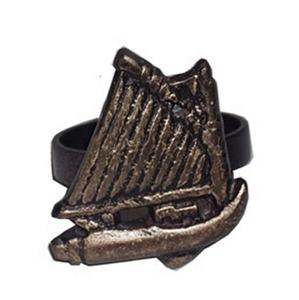 Anneau de serviette en aluminium martelé, design élégant - Product Image 1