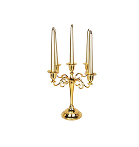 Candelabre sur mesure en laiton couleur or avec 4 bras, qualité supérieure pour hôtels et événements - Product Image 3