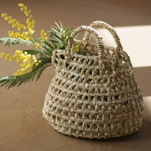 Bolsa de paja, bolso de verano, cesta pequeña natural, ronde stromand, panier de paille, runder Strohkorb - Product Image 1