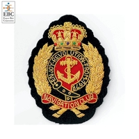 Badges brodés 3D personnalisés sans nickel à coudre, patch de blazer en feutre non tissé fait main avec sequins pour club nautique