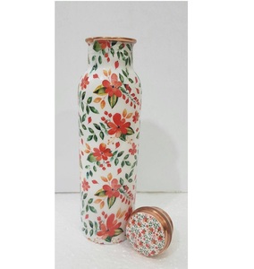 Botella de agua deportiva de cobre esmaltado de 1 litro, potenciador inmunológico saludable, Ayurveda, propiedades para beber directamente, regalos de navidad - Product Image 2