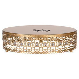 Soporte de pastel de lujo martillado hecho a mano de alta calidad, soporte de pastel decorativo de Metal con acabado de níquel personalizado - Product Image 3