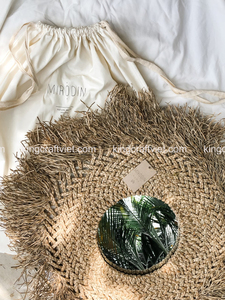 Bohemian Natural fringes rattan wall <b>mirror</b> Seagrass fibers Straw Wall Hangings <b>Mirror</b> for Home decor gift Handicrafts Vietnam - Product Image 2