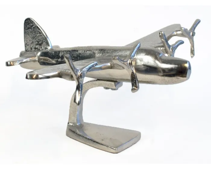 Soquete de alumínio de metal, modelo vintage de avião para decoração de escritório e casa, artesanato antigo de metal para mesa