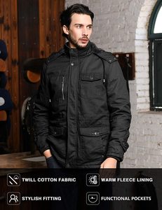 Chaqueta de Invierno para Hombre, Estilo Urbano, Impermeable, Ecológica, Abrigo Cálido con Capucha Desmontable, Reversible y Personalizable con Calefacción - Product Image 3
