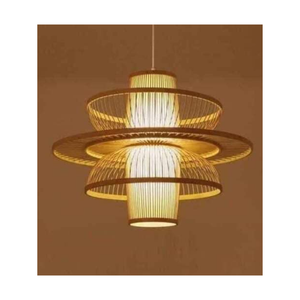 Lampe à suspension en bambou naturel rustique de King Craft Viet Design asiatique traditionnel pour la décoration de la maison - Product Image 1