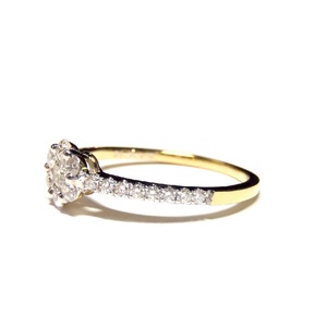 Chine Vente en gros Bijouterie fine Conception OEM 18k Or jaune massif Haute qualité Diamant véritable Pave Bagues de fiançailles pour femmes - Product Image 2