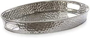 Metal Steel Finished <b>Serving</b> <b>Tray</b> With <b>Gold</b> Handle for Kitchen Use - Product Image 2