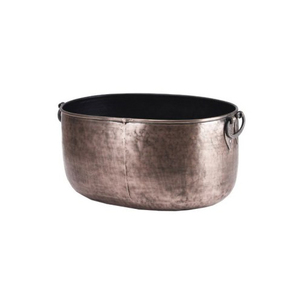 Maceta de Metal de Forma Redondeada PARA EL Hogar, Cubo Galvanizado, Calibre Pesado, a Prueba de Fugas, para Jardín y Hogar, Decorativo en Relieve - Product Image 1