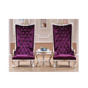 Sillas elegantes de trono de salón con respaldo alto de plata púrpura para sala de estar, decoraciones de bodas cómodas increíbles, precio de fábrica - Product Image 1
