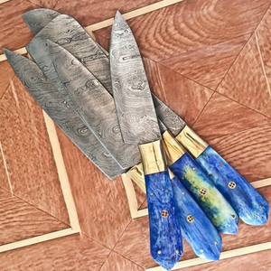 Ensemble de 6 couteaux de cuisine japonais en acier, damas VG10 chef désochage, couteaux utilitaires Santoku manche en bois - Product Image 5