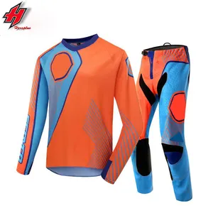 Customized Men's Sportswear Racing Motocross Uniform Sublimated Jersey Shirt & Pant For Adults motocross jersey and pants mx