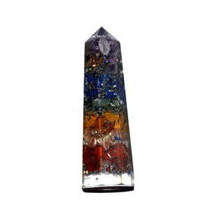 Natural Crystal Stone 7 Chakra Mix <b>Orgonite</b> Obelisks Point - Product Image 1