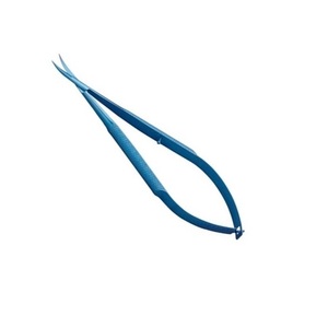 Castroviejo Curved Scissors, 12cm, 16mm Blunt Tips, <b>Titanium</b> - Product Image 5