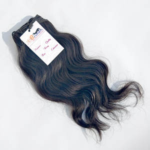 Vendedores de cabello indio crudo extensiones de cabello humano virgen Natural de onda de agua, cabello de templo indio crudo, cabello indio de doble trama de máquina - Product Image 4