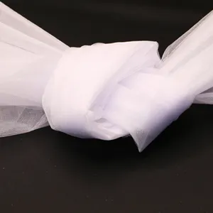 100% (पी इ एस) पॉलिएस्टर शादी मेष लक्स क्रिस्टल Tulle मेष कपड़े दुल्हन चमकदार Tulle 2 रंग 13-15 जीएसएम थोक निर्माता शि