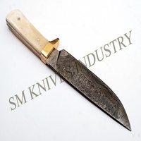 Pisau Koki Baja Karbon Damascus Buatan Tangan 10 inci, Pisau Tempur, Peralatan Dapur Profesional, Pola Tangga, Tajam Seperti Pisau Cukur
