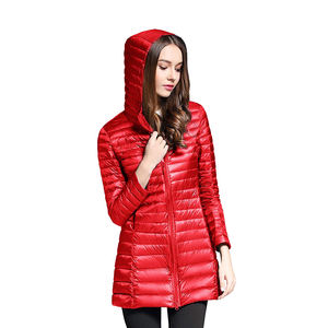 Wholesale <b>Winter</b> Woolen Puffer Jacket Custom Made XS-XL Sizes Long Length Windproof Hood Embroidered Knitted Pattern Down/Cotton - Product Image 1
