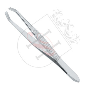 Herramientas de belleza de acero inoxidable, pinzas plateadas para cejas, Etiqueta Privada, pinzas de Punta inclinada de alta calidad - Product Image 2