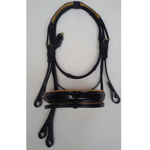 Bride dos nu en cuir doux sportif, avec bracelet nasulaire verni 1 ", licou - Product Image 1