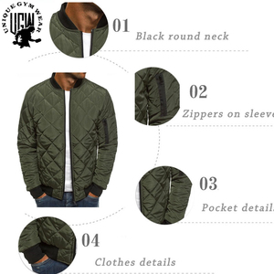 Chaqueta Acolchada Corta Lisa de Invierno para Hombre, Personalizada OEM, Ecológica, Reciclada, Ajustada, Cortavientos e Impermeable con Bolsillo Trasero - Product Image 6