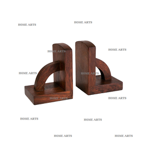 Serre-livres en bois de couleur marron fait à la main forme et taille personnalisées serre-livres pour un usage domestique - Product Image 3