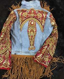 Chaqueta Vaquera de Estilo Étnico Banjara con Bordado Tradicional Indio para Mujer, Hecha a Mano con Hilo, Forro de Algodón, Acabado Vibrante - Product Image 2