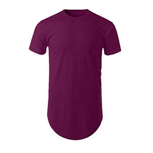 Camisetas informales de gran tamaño para hombre, ropa de calle urbana con dobladillo largo y cuello redondo, tallas personalizadas, producto OEM, venta al por mayor, 2023 - Product Image 6