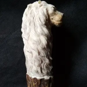 Lion head Horn Carved Walking Stick Handle Best Quality Carving for Walking Stick Cane Top Handle