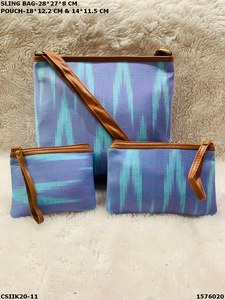 Ikkat Fabric Combo <b>Evening</b> <b>Bags</b> with Cotton Lining Premium Material for Stylish Occasions - Product Image 5
