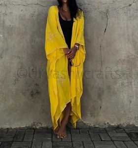 Robe Kimono verte à paillettes, main brodée, manches longues, devant ouvert, vêtements de plage, Cardigan, Kimono, nouvelle collection - Product Image 4