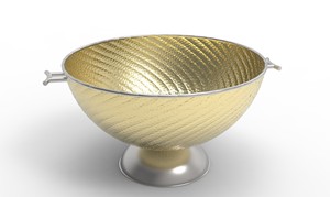 Cuenco para servir redondo de madera indio con base y correa de metal/cuero Nuevo estilo Venta caliente Cuenco para servir de aspecto elegante con base - Product Image 3